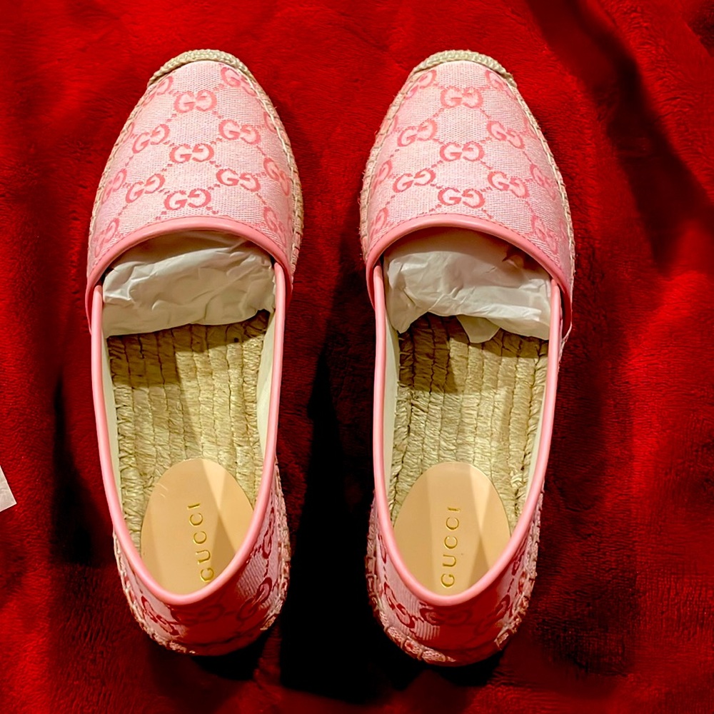 NEW! Gucci Pink Espadrilles